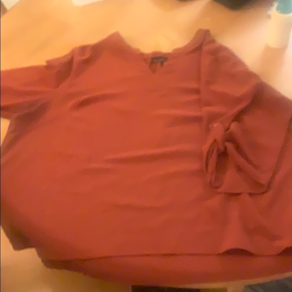 Zenobia Burnt Orange Peasant Style Top